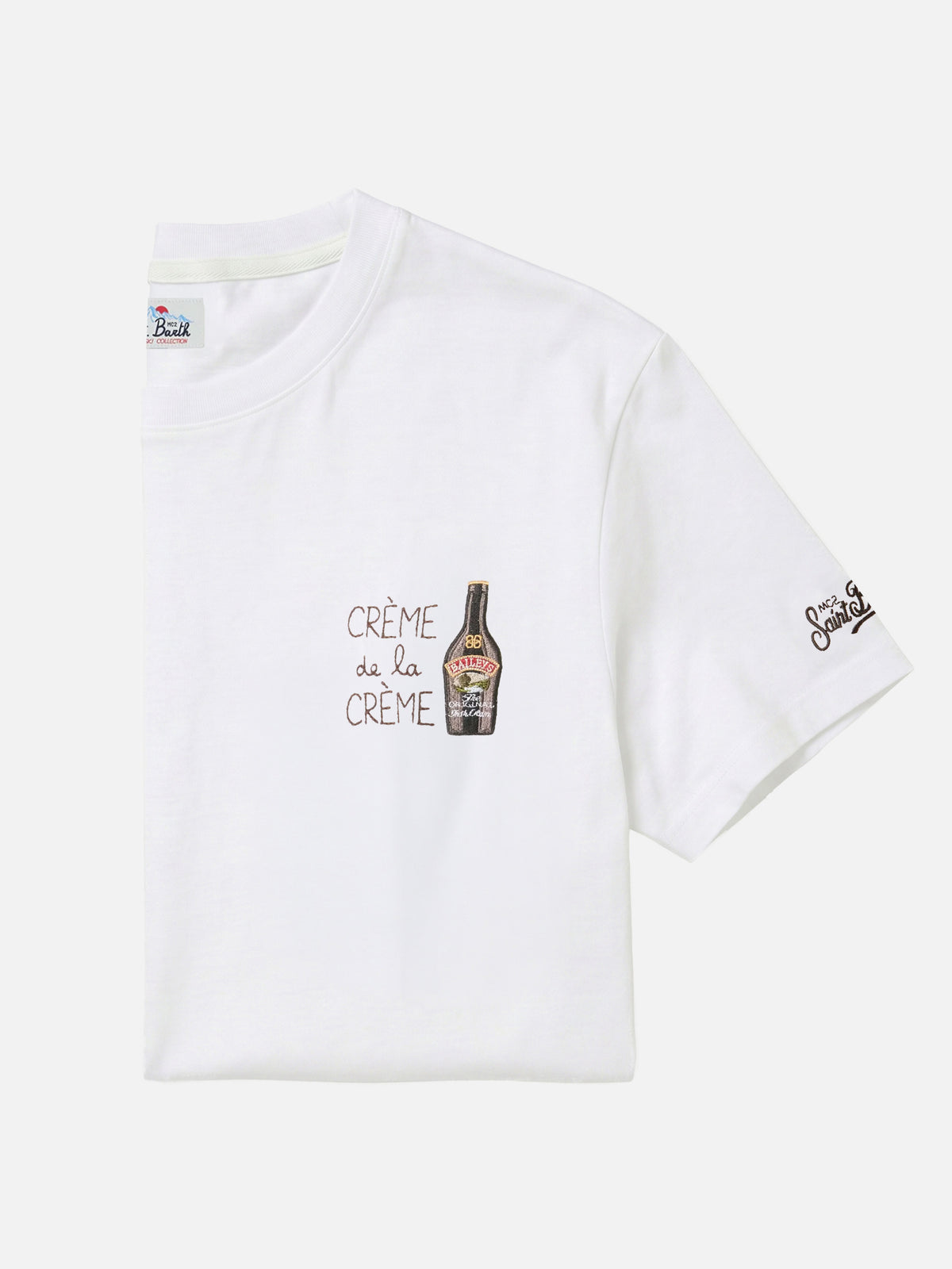 Camiseta de algodón Arnott en blanco roto con bordado Crème De La Crème | Special edition 