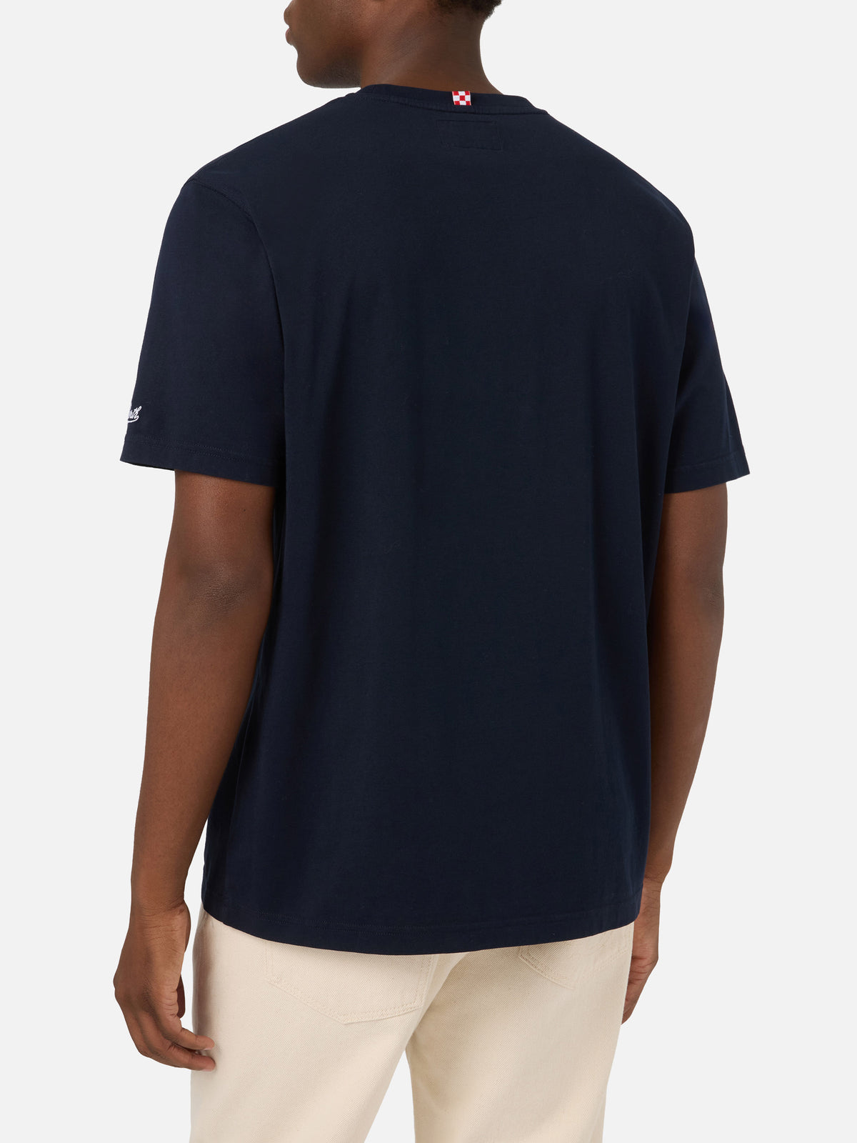 Navy blue Arnott cotton t-shirt with I Only Need Gin embroidery | Special edition
