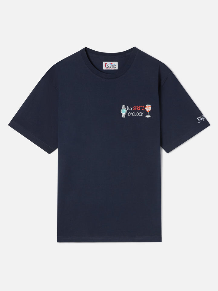 T-shirt blu navy in cotone Arnott con ricamo It's Spritz O'Clock