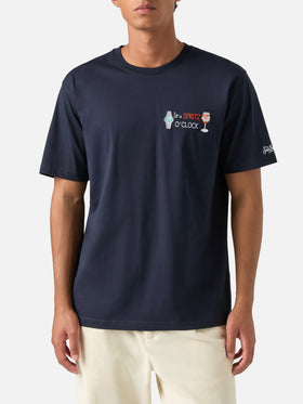 Navy blue Arnott cotton t-shirt with It's Spritz O'Clock embroidery