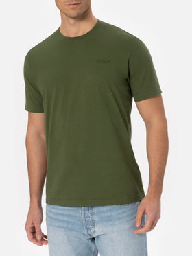 Man military green t-shirt Arnott with St. Barth embroidery - MC2 Saint Barth