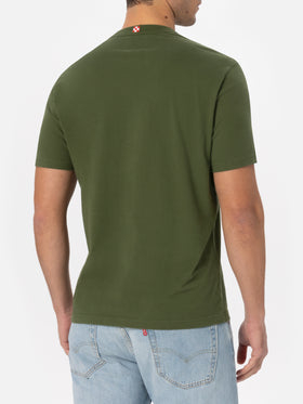 Man military green t-shirt Arnott with St. Barth embroidery - MC2 Saint Barth