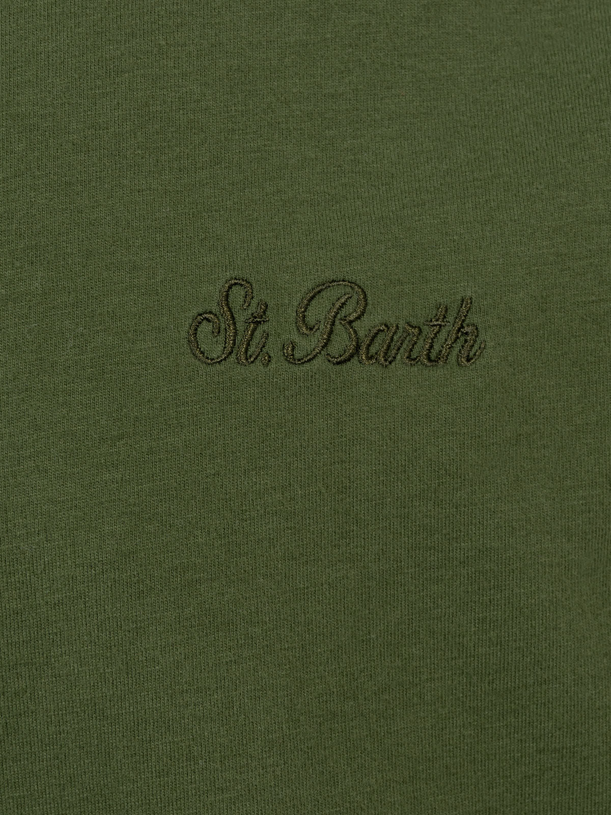 Man military green t-shirt Arnott with St. Barth embroidery - MC2 Saint Barth