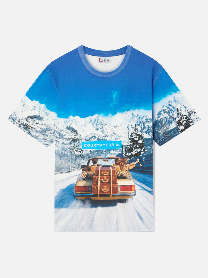 White Arnott Warm cotton t-shirt with allover print | Special edition