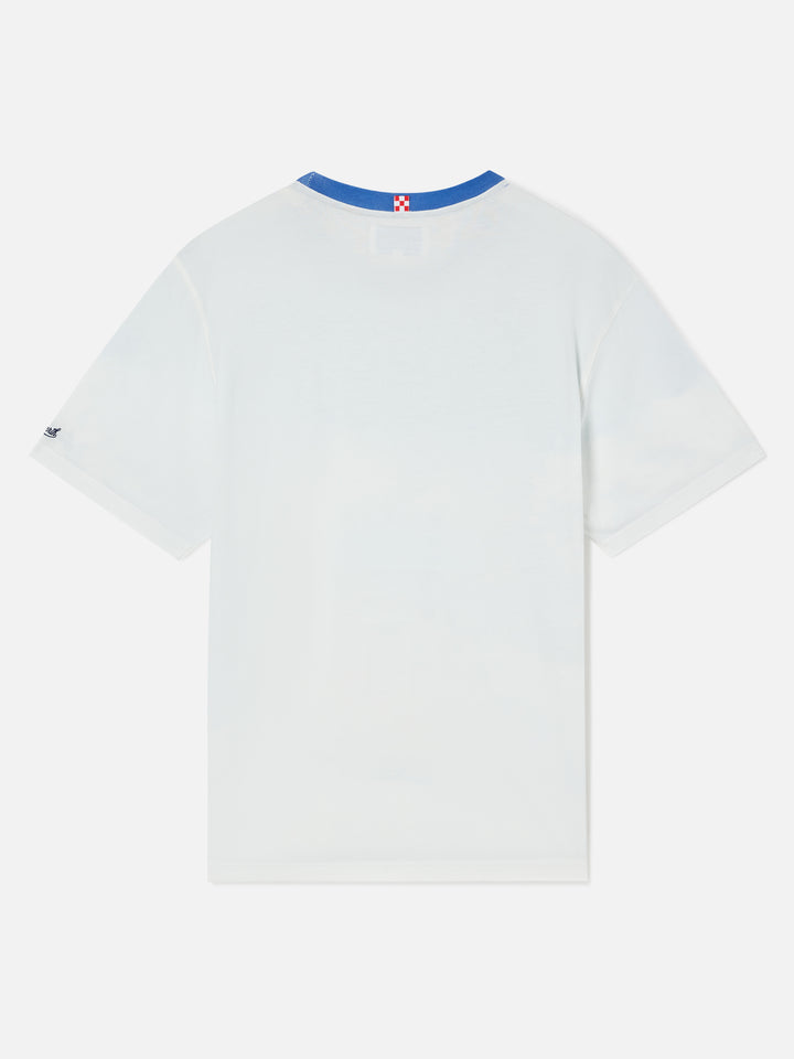 White Arnott Warm cotton t-shirt with allover print | Special edition