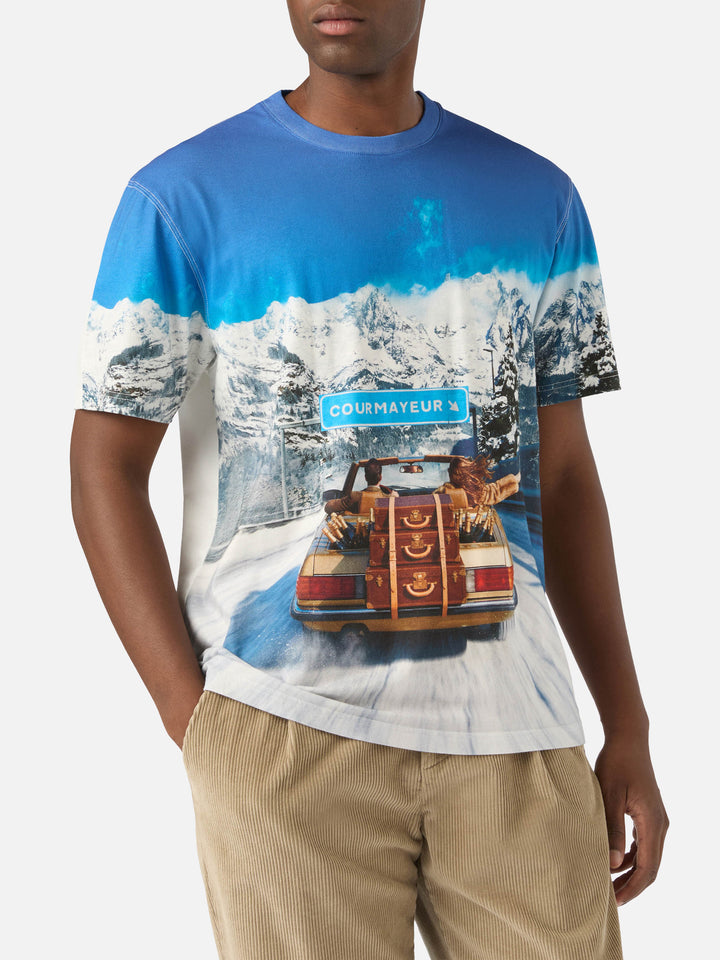 T-shirt en coton chaud blanc Arnott avec imprimé all-over | Special edition 