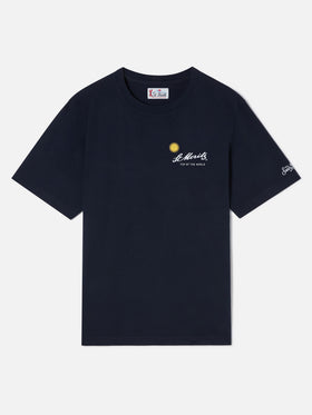 Azul marino blue Arnott Camiseta de algodón cálido con estampado St. Moritz en la espalda | Special edition 