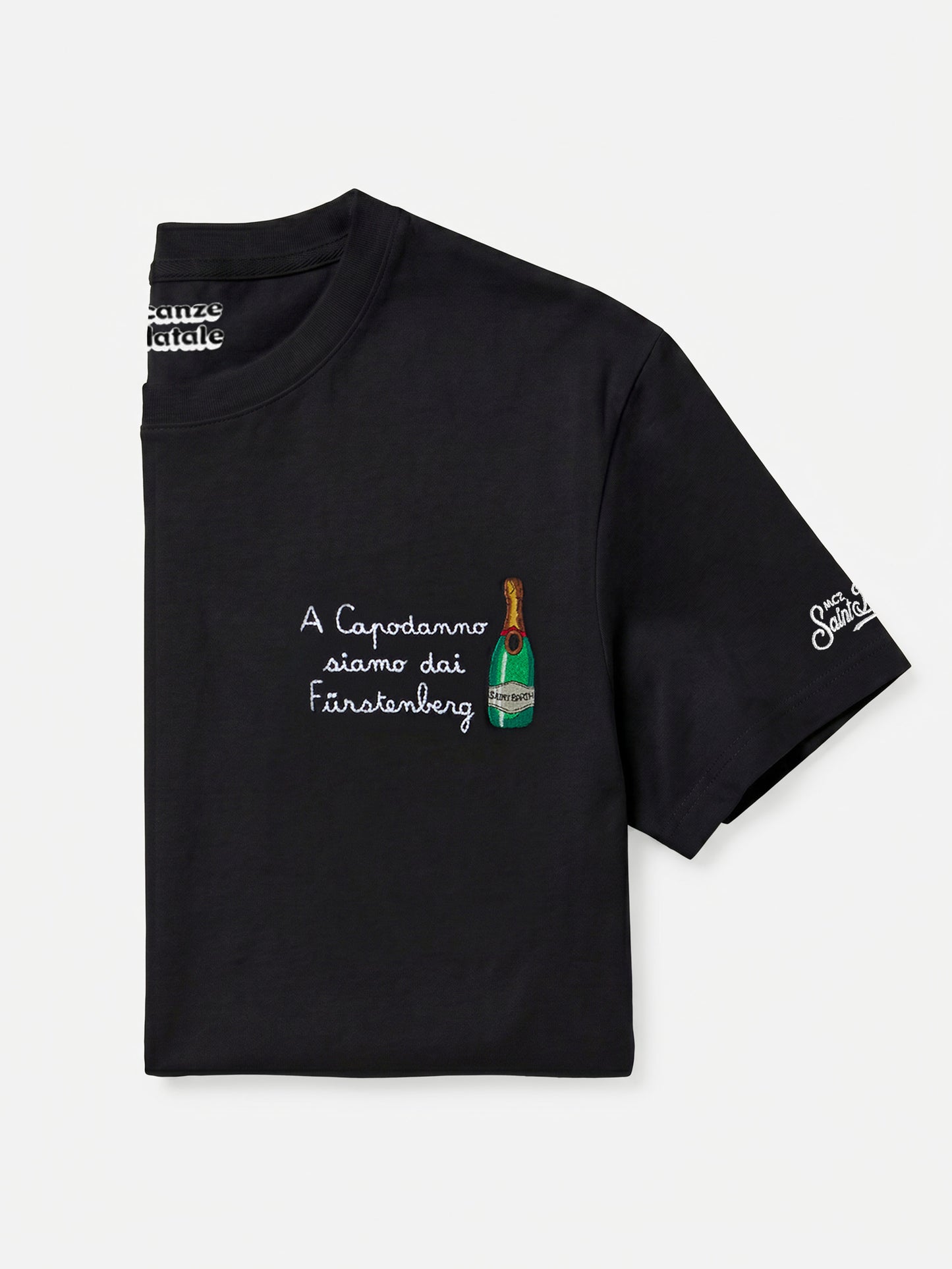 Winter-Baumwoll-T-Shirt Arnott Warm mit Dai Fürstengberg-Stickerei | VACANZE DI NATALE SONDERAUSGABE