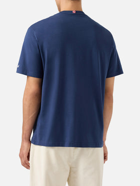 Arnott Warm Winter-Baumwoll-T-Shirt in Blau mit Bel Temp… Stickerei | VACANZE DI NATALE SPECIAL EDITION