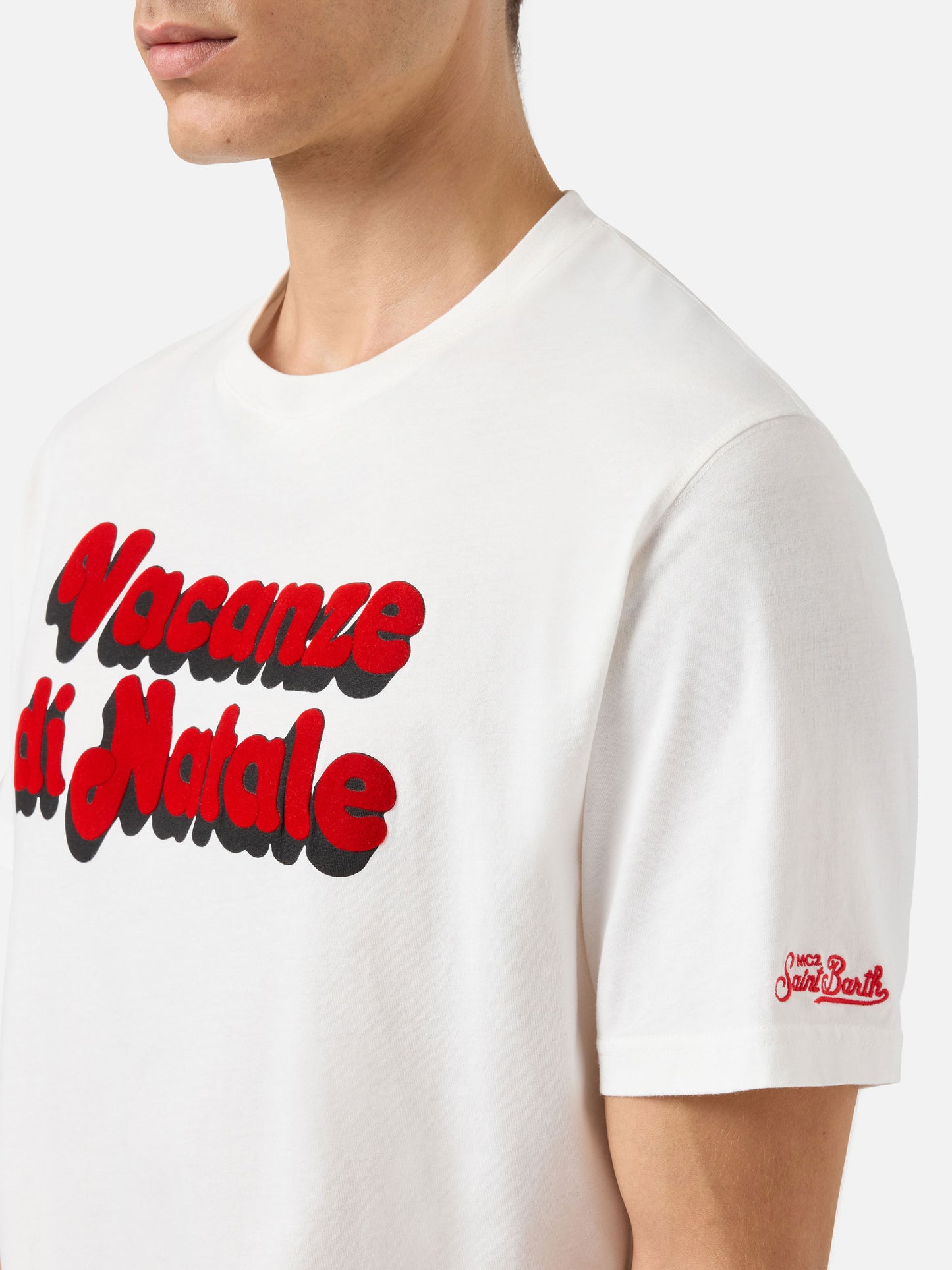 Winter cotton t-shirt Arnott Warm with logo film flock | VACANZE DI NATALE SPECIAL EDITION