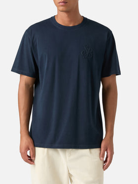 T-shirt en coton blue Arnott bleu marine avec monogramme SB Legacy 