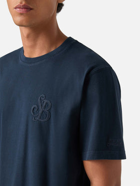 T-shirt en coton blue Arnott bleu marine avec monogramme SB Legacy 