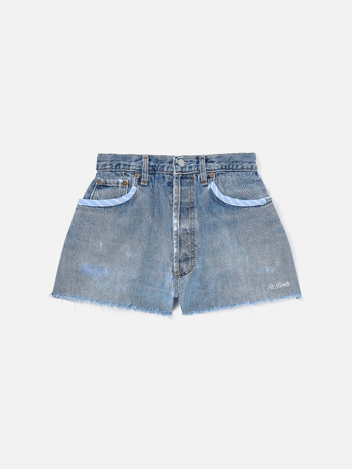 Shorts Arizona in denim con dettagli a righe