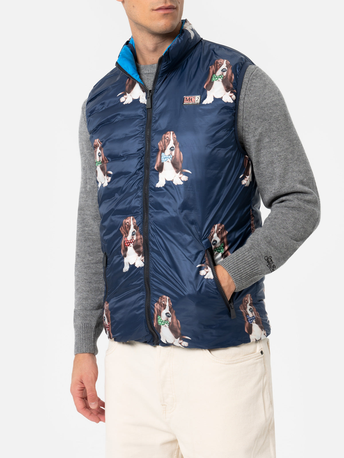 Man bluette padded vest Aspen - MC2 Saint Barth