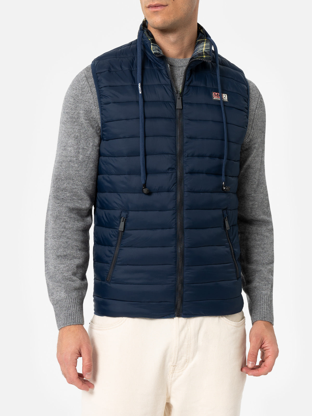Man navy blue padded vest Aspen - MC2 Saint Barth