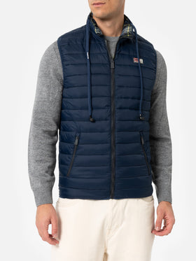 Man navy blue padded vest Aspen - MC2 Saint Barth