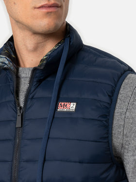 Man navy blue padded vest Aspen - MC2 Saint Barth