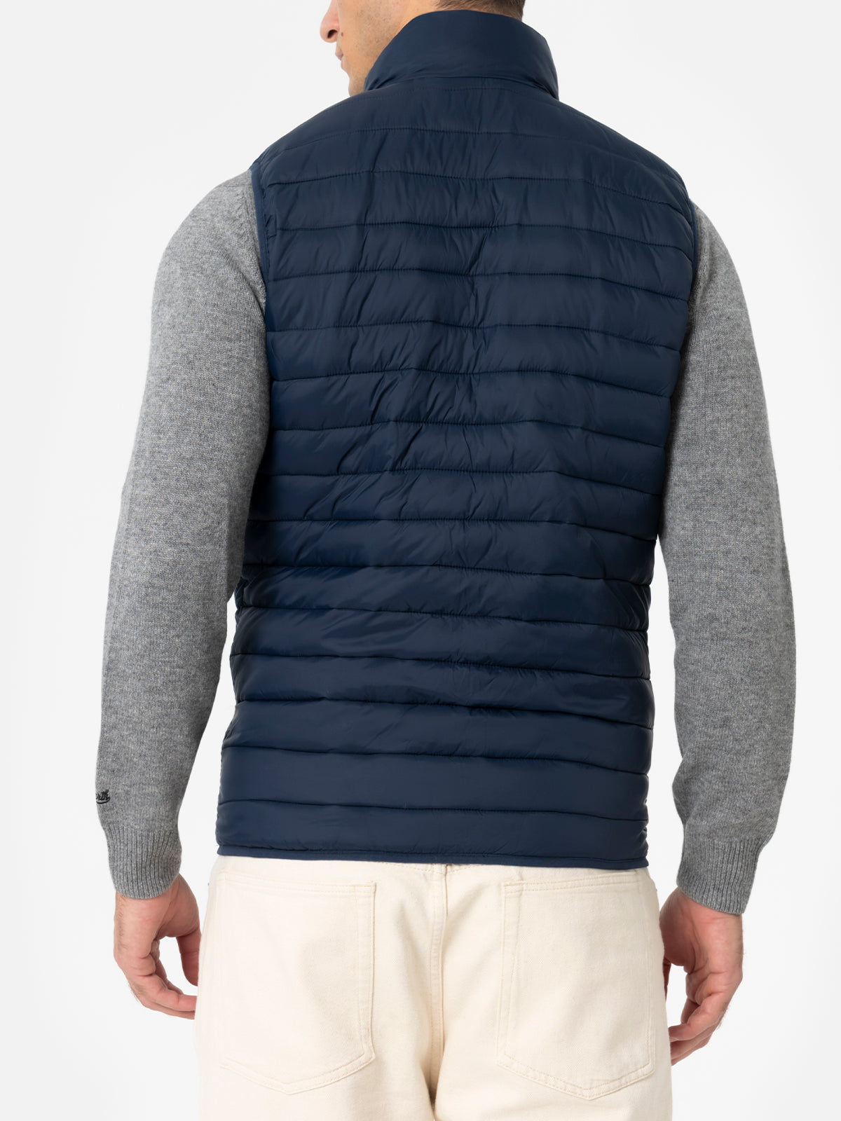 Man navy blue padded vest Aspen - MC2 Saint Barth