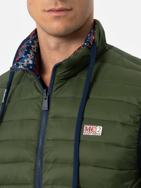 Man military green padded vest Aspen - MC2 Saint Barth