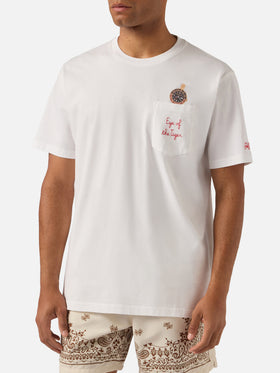 Camiseta Austin blanca con reloj y bordado Eye Of The Tiger 