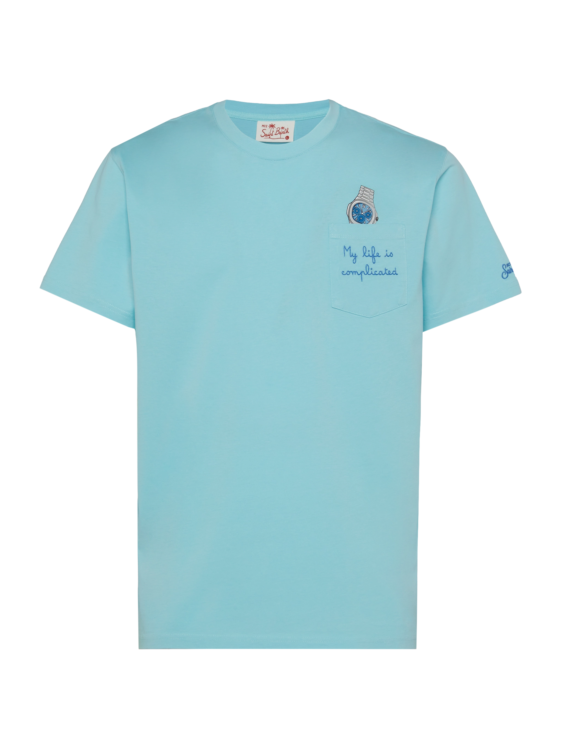 Cotton t-shirt Austin with embroidery and watch print - MC2 Saint Barth