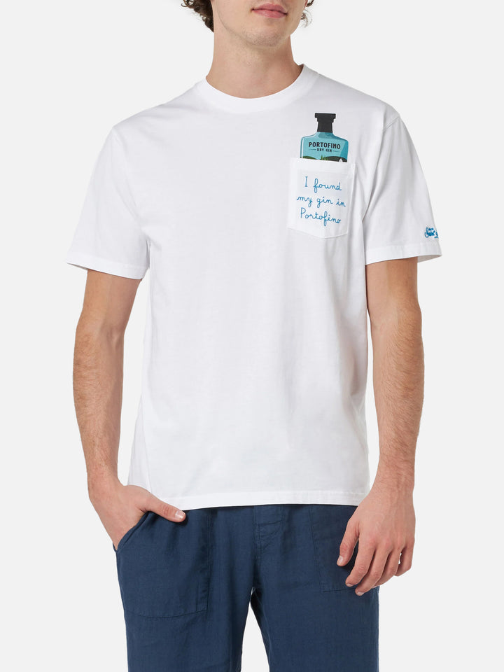 Man cotton t-shirt Austin with Portofino Gin embroidery | PORTOFINO DRY GIN SPECIAL EDITION