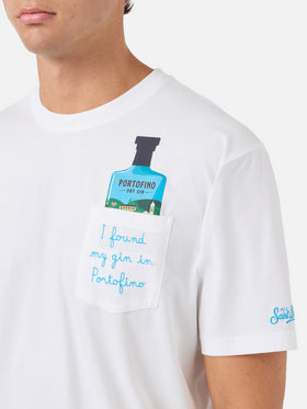 Weißes Austin T-Shirt mit Portofino Dry Gin-Stickerei | PORTOFINO GIN SPECIAL EDITION 