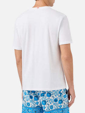 Weißes Austin T-Shirt mit Portofino Dry Gin-Stickerei | PORTOFINO GIN SPECIAL EDITION 