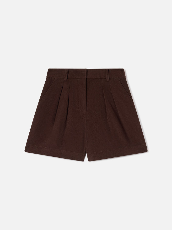 Dark brown Aya cotton corduroy shorts