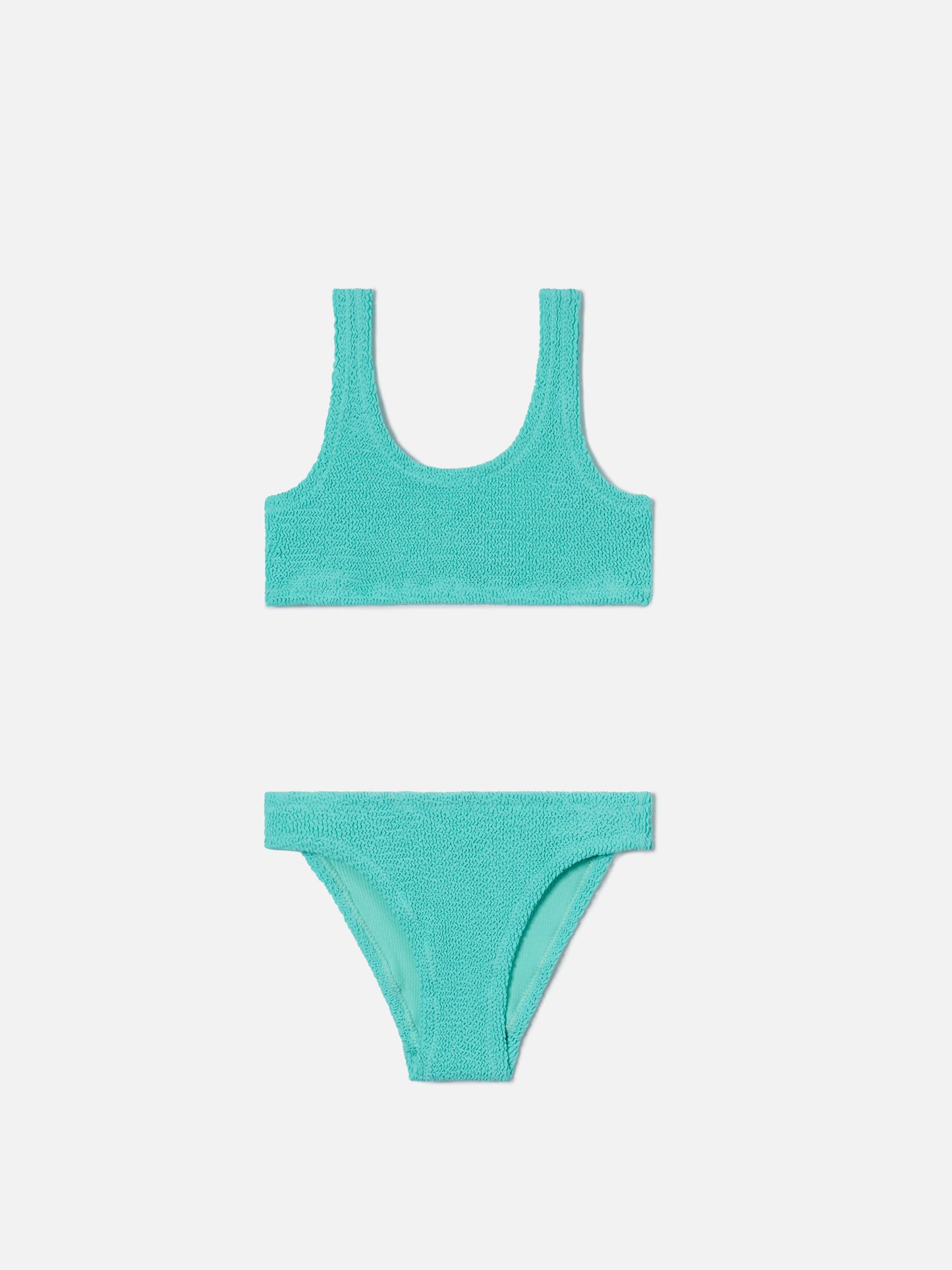 Bikini Baker in tessuto crinkle verde aqua 