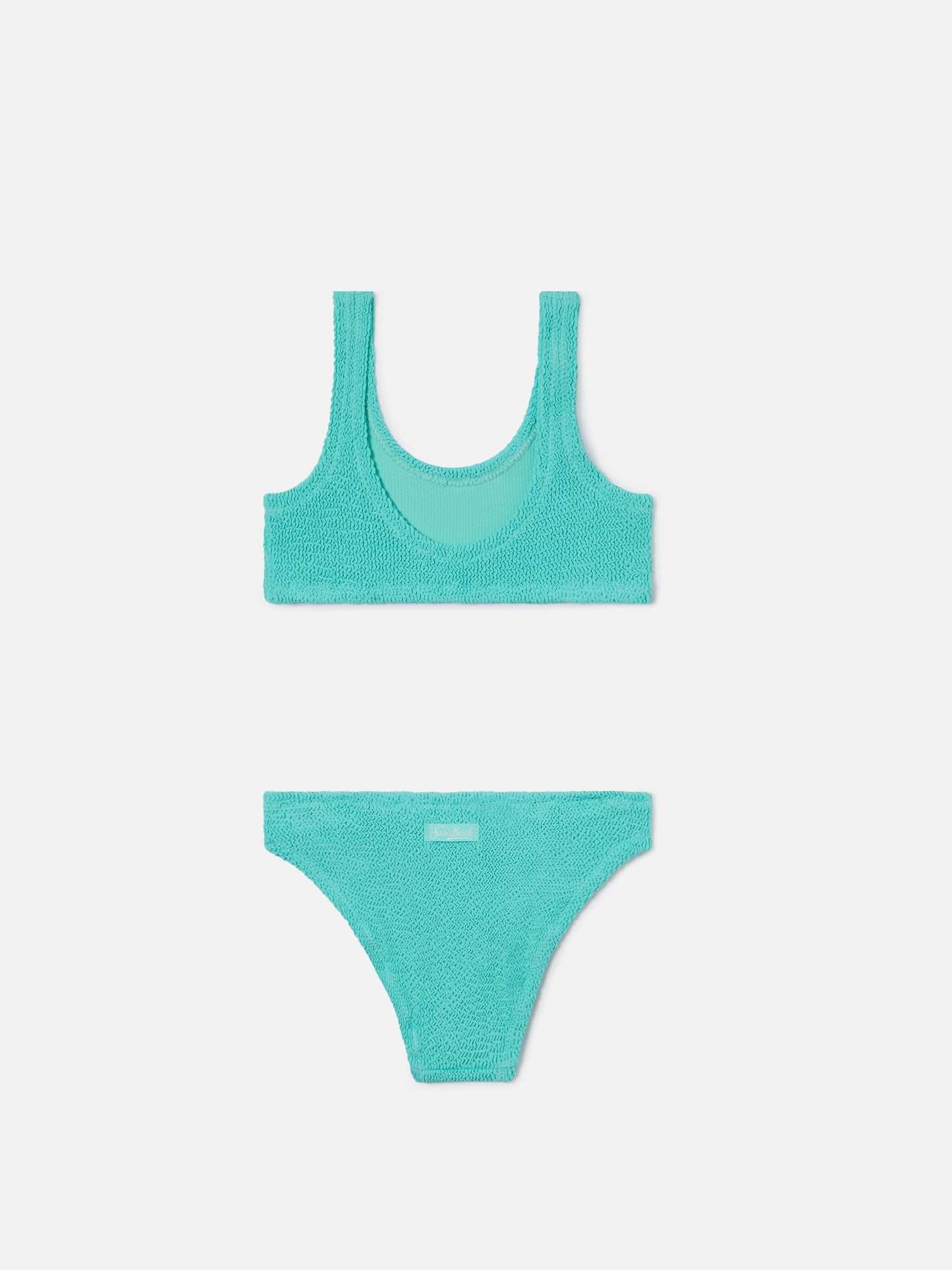 Bikini Baker in tessuto crinkle verde aqua 