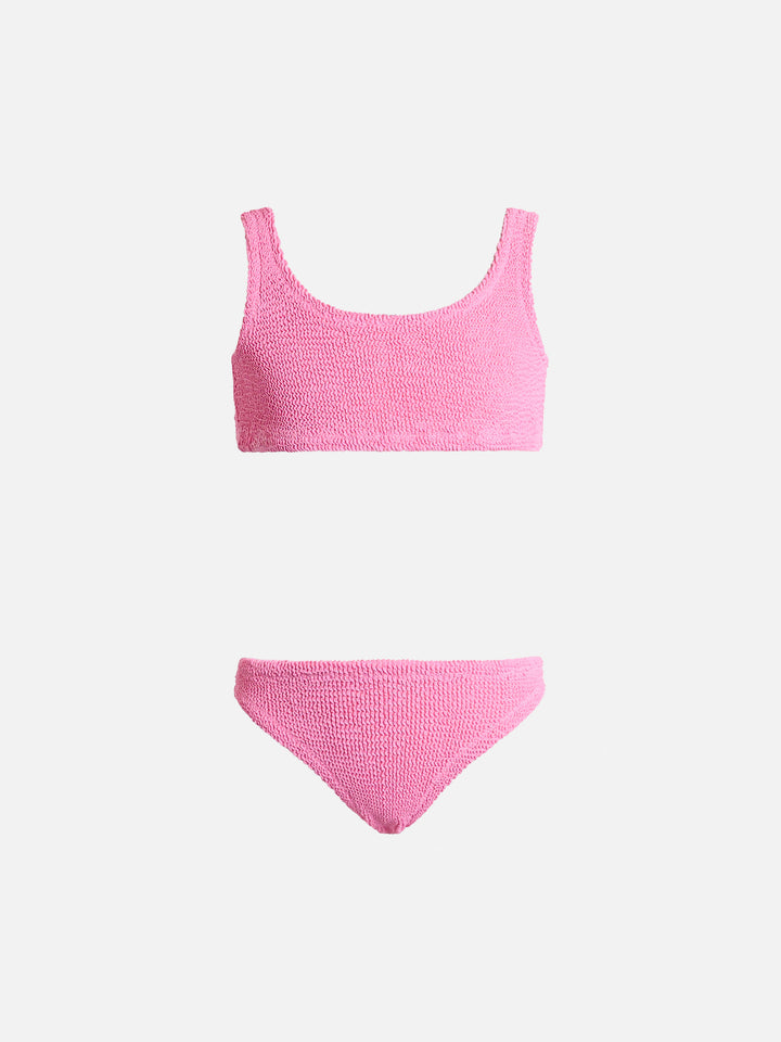 Pink crinkle classic bralette bikini Baker - MC2 Saint Barth