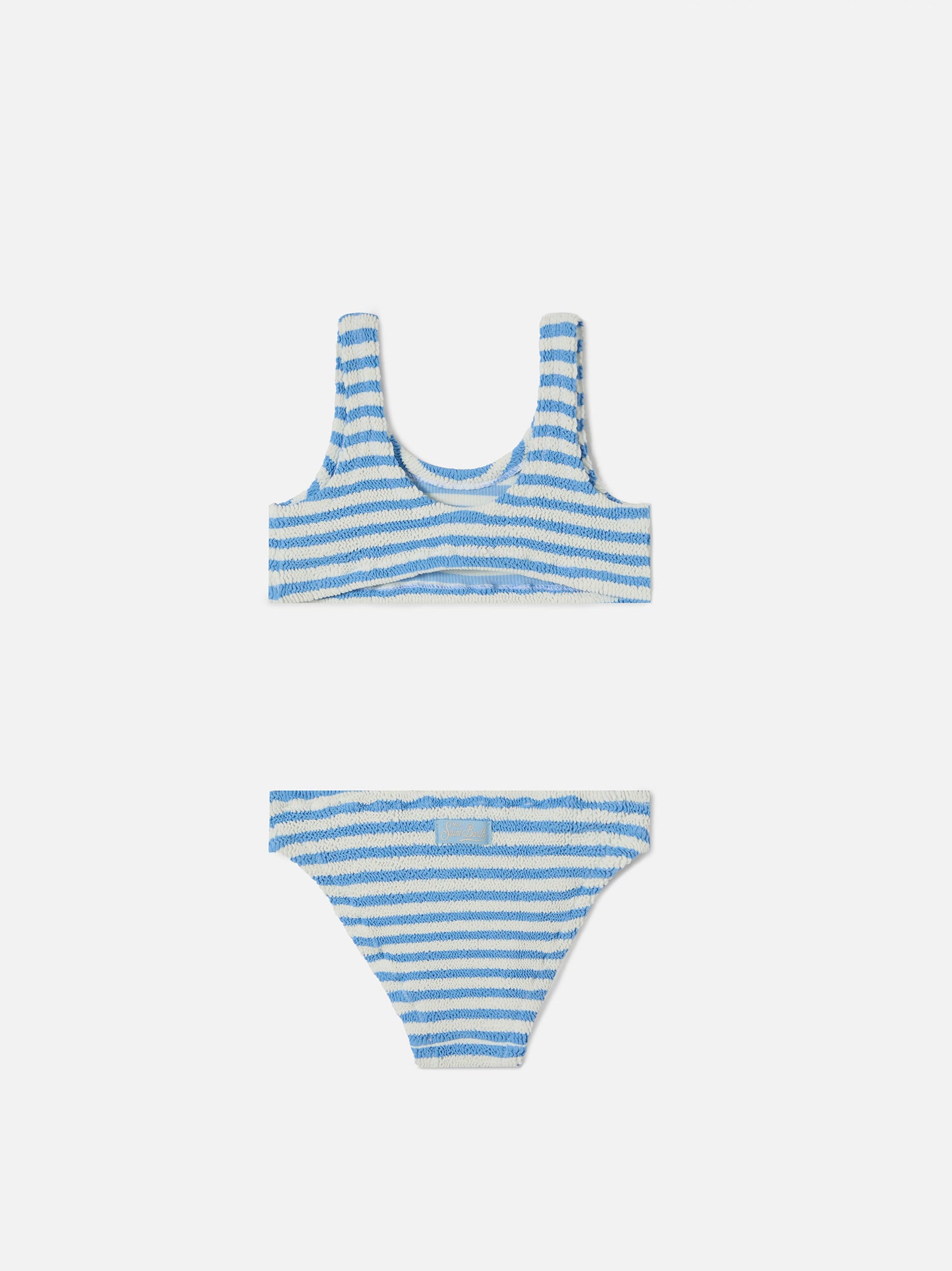 Baker crinkle bikini with blue stripes