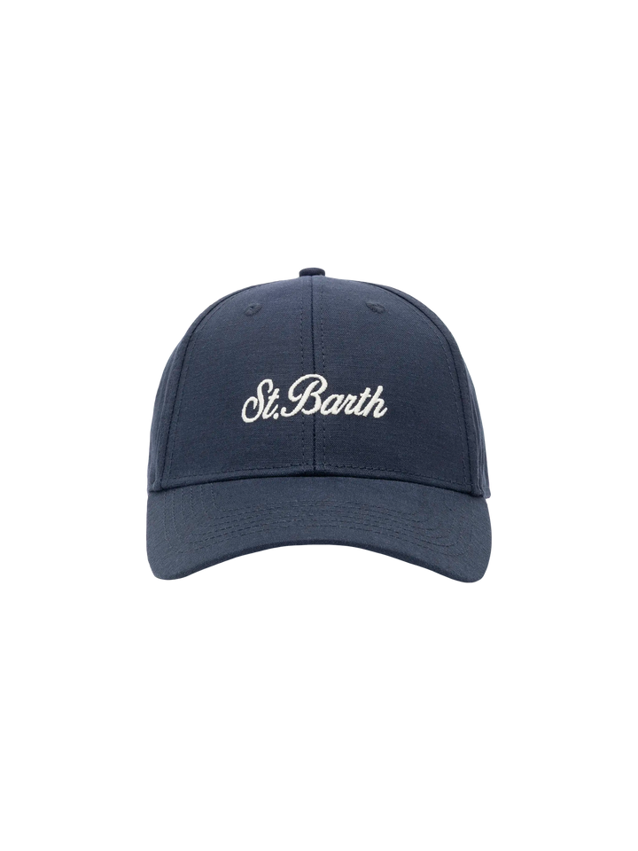 Baseball navy blue cotton linen cap - MC2 Saint Barth