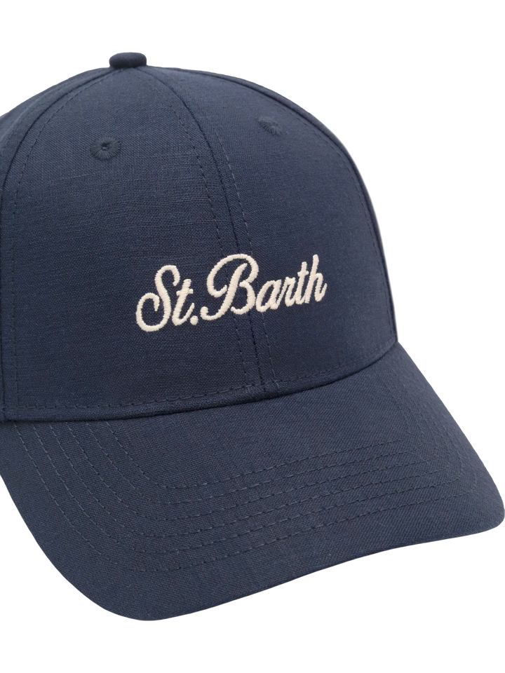 Baseball navy blue cotton linen cap - MC2 Saint Barth