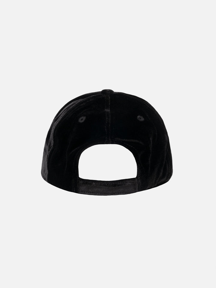 Black velvet ball cap Baseball with rhinestones logo - MC2 Saint Barth