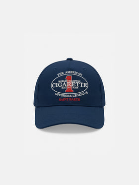 Baseball cap with visor in blue navy with Cigarette embroidery | Special Edition
