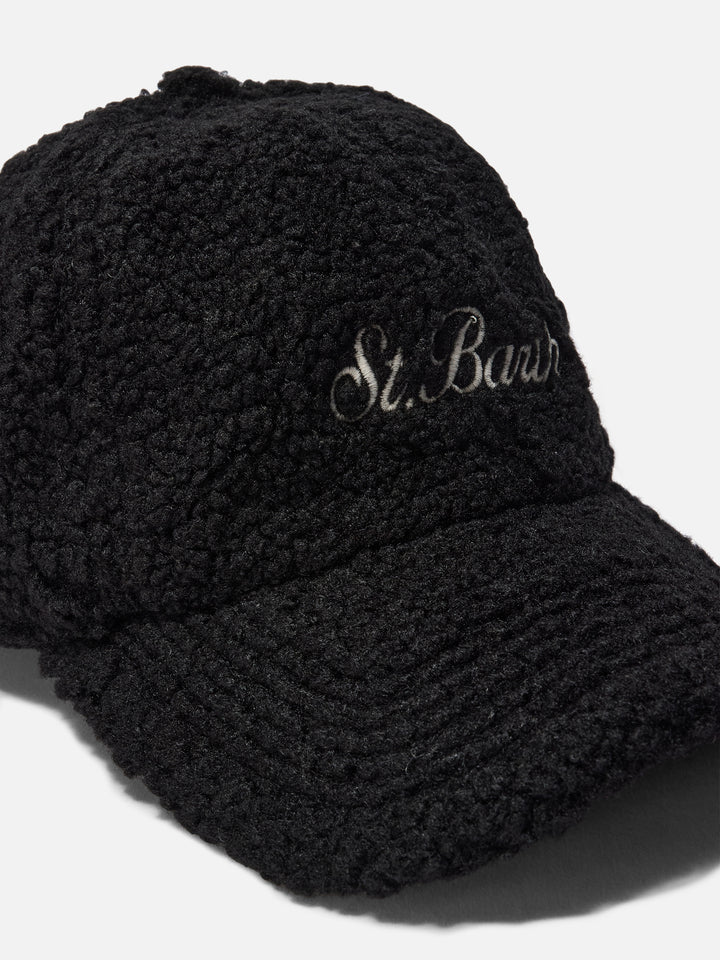 Cappello con visiera Baseball in sherpa nero