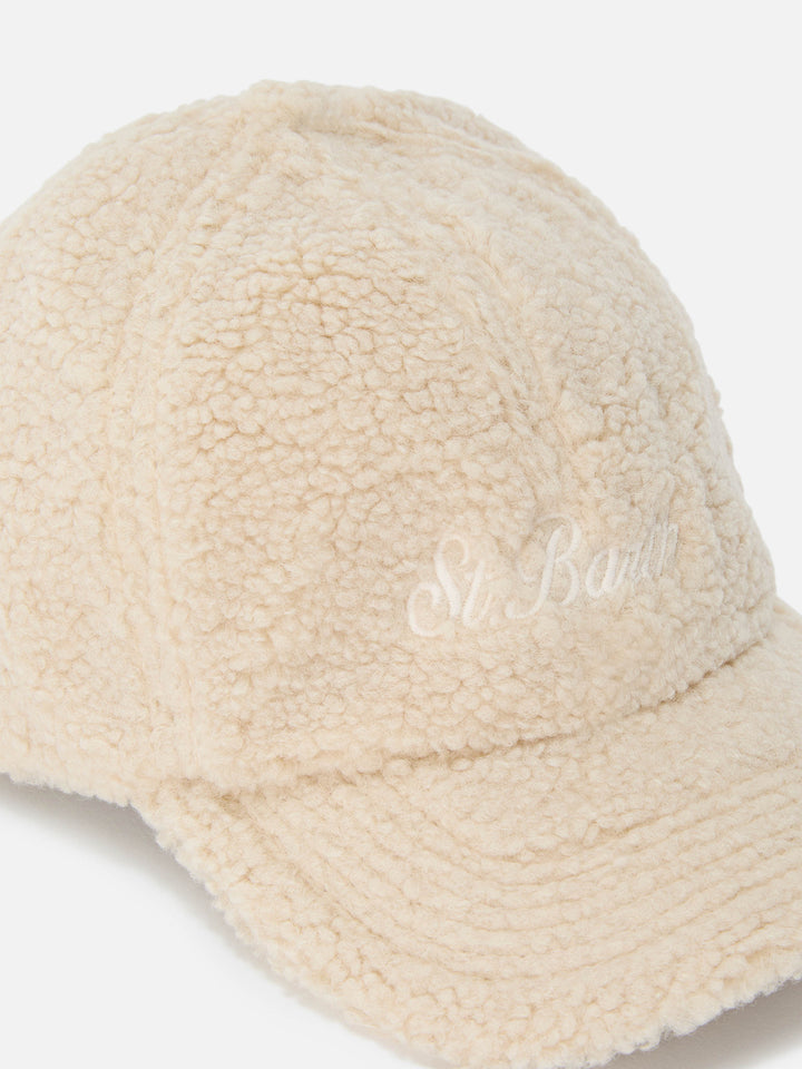 Casquette teddy beige Baseball avec broderie logo 