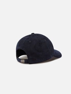 Cappello Baseball blu navy in velluto a coste con ricamo logo