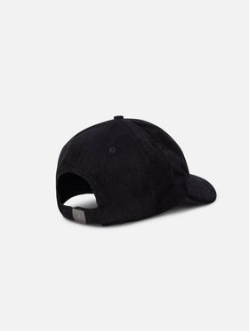 Gorra de pana negra Baseball con bordado del logo 