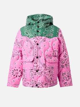 Piumino con cappuccio Baxter Jr con stampa bandana