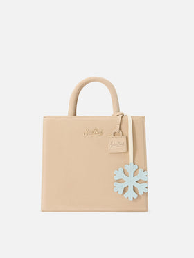 Sac en cuir blue clair charm en forme de flocon de neige 