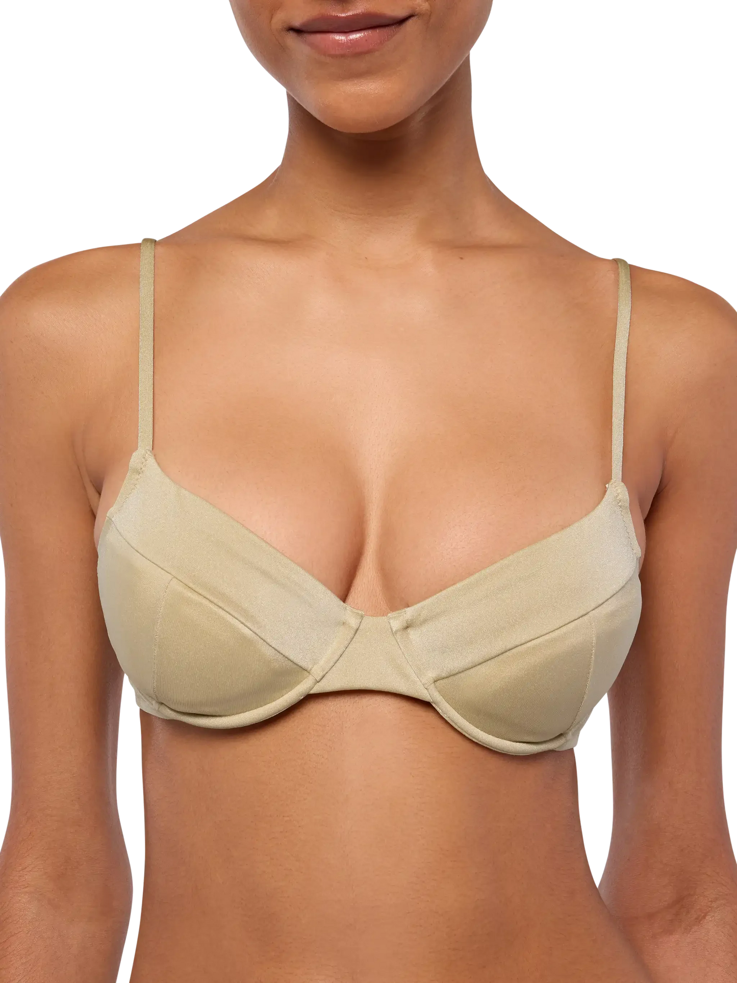 Jodene shimmer gold cheeky swim briefs - Bea underwired shimmer gold bralette - MC2 Saint Barth