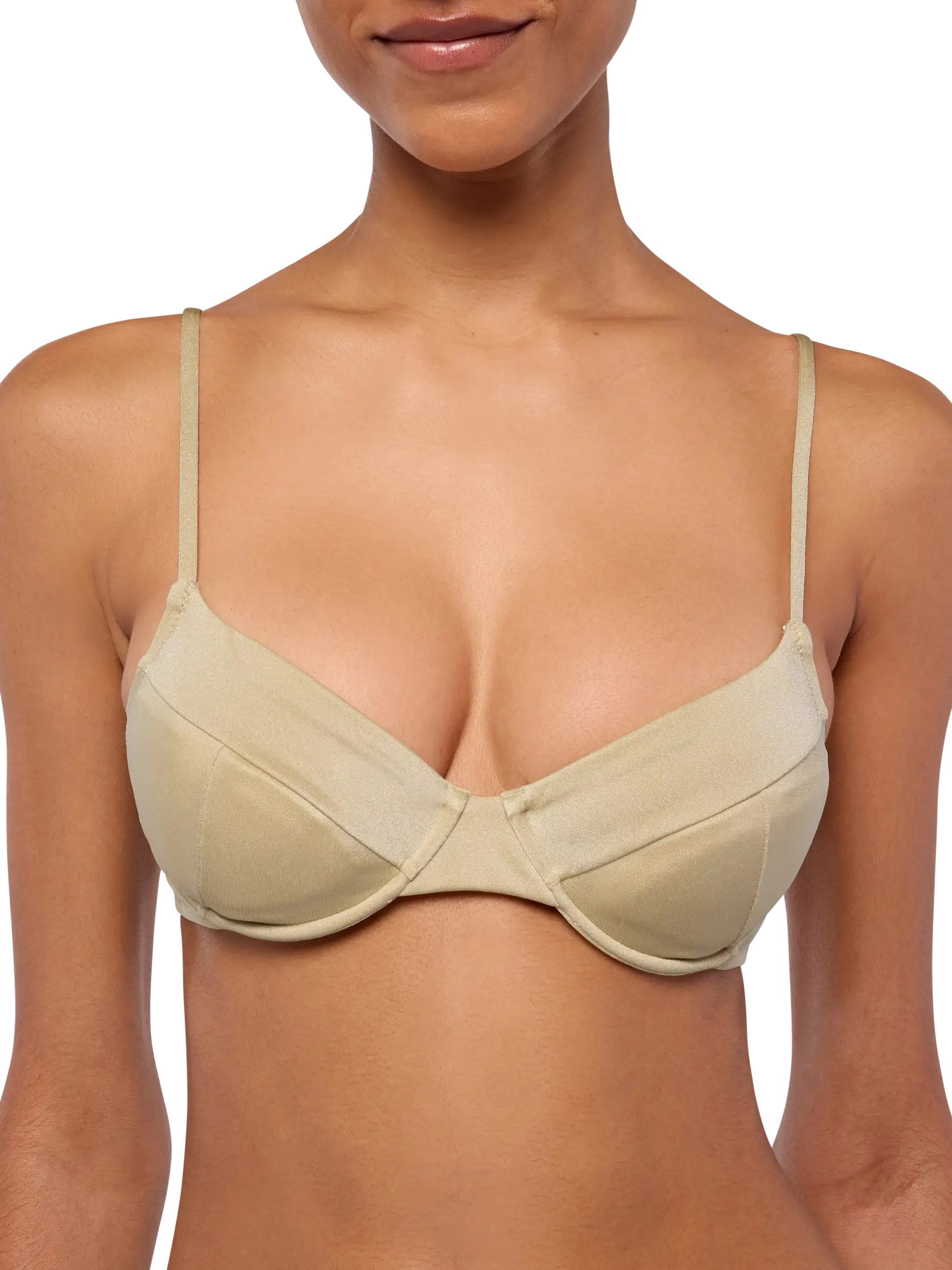 Jodene shimmer gold cheeky swim briefs - Bea underwired shimmer gold bralette - MC2 Saint Barth