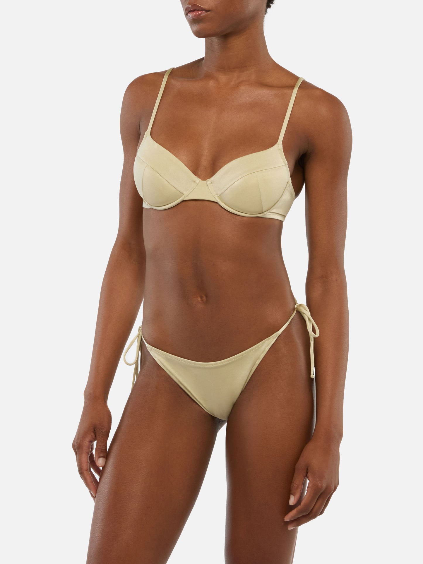 Virgo slip mare classico oro - Bea bralette oro shimmer con ferretto