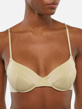 Virgo slip mare classico oro - Bea bralette oro shimmer con ferretto