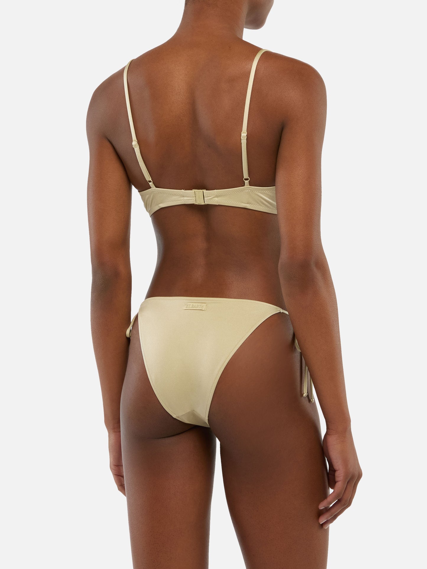 Virgo slip mare classico oro - Bea bralette oro shimmer con ferretto