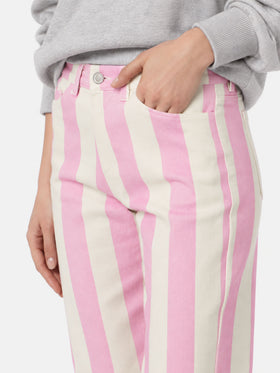 Jeans Belleville denim a righe rosa