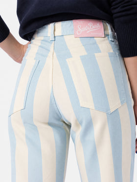 Belleville Denim-Hose mit hellblauen Streifen 